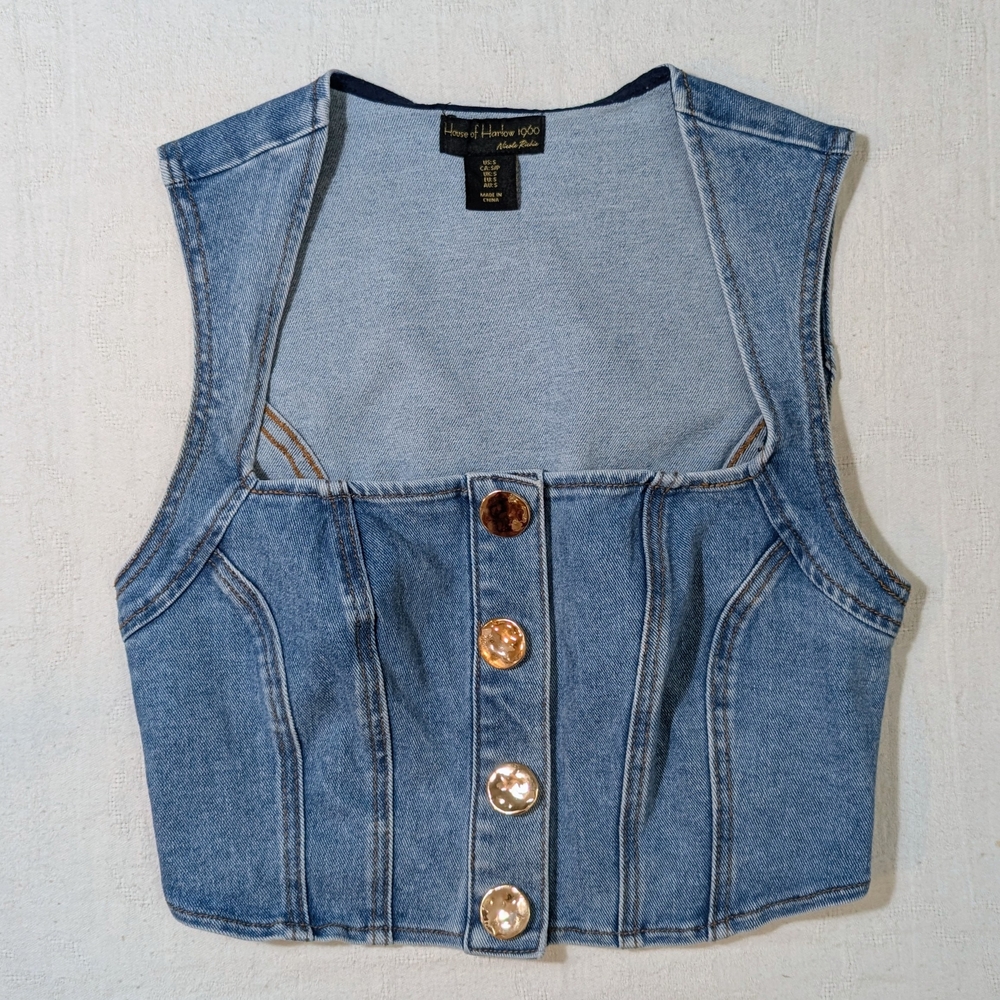 House of Harlow 1960 Black and Light Blue Label Detail - Picture 4 of 5